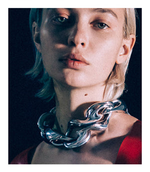 DISTORTED CHUNKY NECKLACE - ALUMINIUM