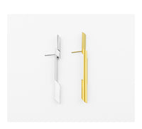 PUZZLE BLADE 7 EARRINGS SMALL GOLD x SILVER