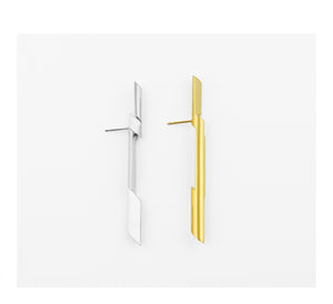 PUZZLE BLADE 7 EARRINGS SMALL GOLD x SILVER